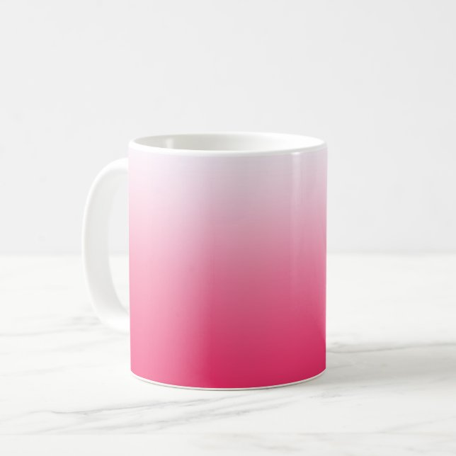 Bright summer red and white gradient ombre coffee mug (Front Left)