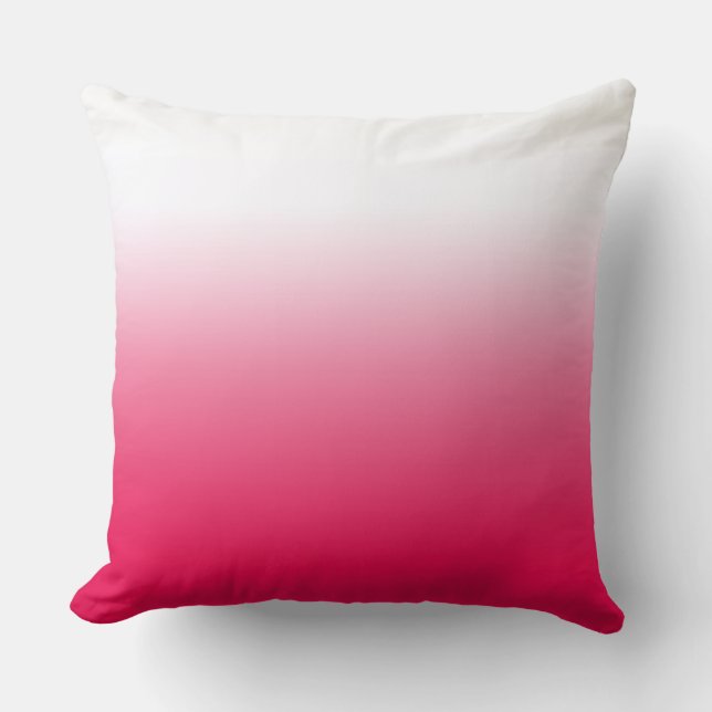 Bright summer red and white gradient ombre cushion (Front)