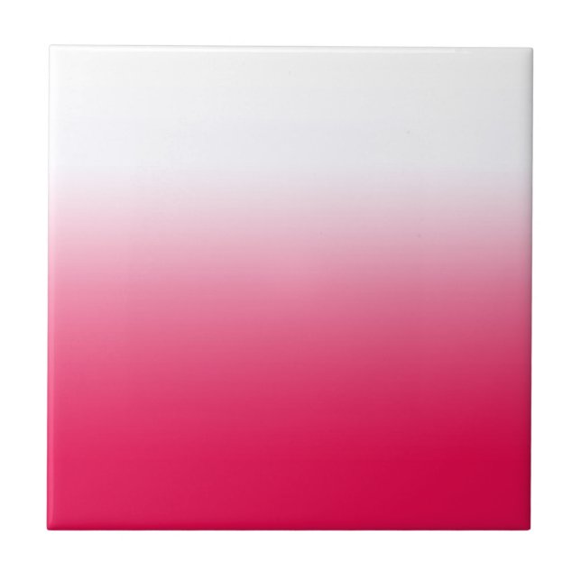 Bright summer red and white gradient ombre tile (Front)
