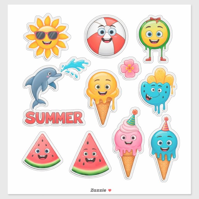 Bright Summer Stickers Set (Sheet)