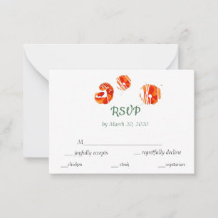 Bright summer watercolor flowers RSVP Card