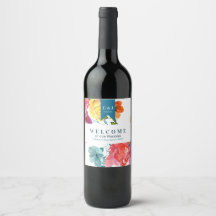 Bright Summer "Welcome" Wine Bottle Label