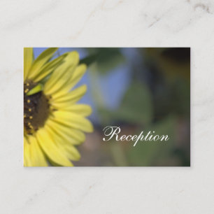 bright summer yellow sunflower, wedding reception enclosure card