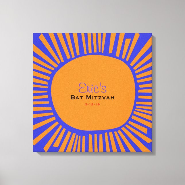BRIGHT SUN MITZVAH Bat Bar Mitzvah Sign In Board (Front)