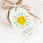 Bright Sun Script Kids Birthday Party Thank You Gift Tags<br><div class="desc">A Bright Sun Script Kids Birthday Party Thank You Gift Tags with rainbow sun and modern script thank you on the front. Click the edit button to customise this design with your details.</div>