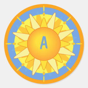 Bright Sun Stickers with Monogram