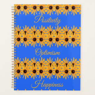 Bright Sun Yellow Flowers Inspirational Royal Blue Planner