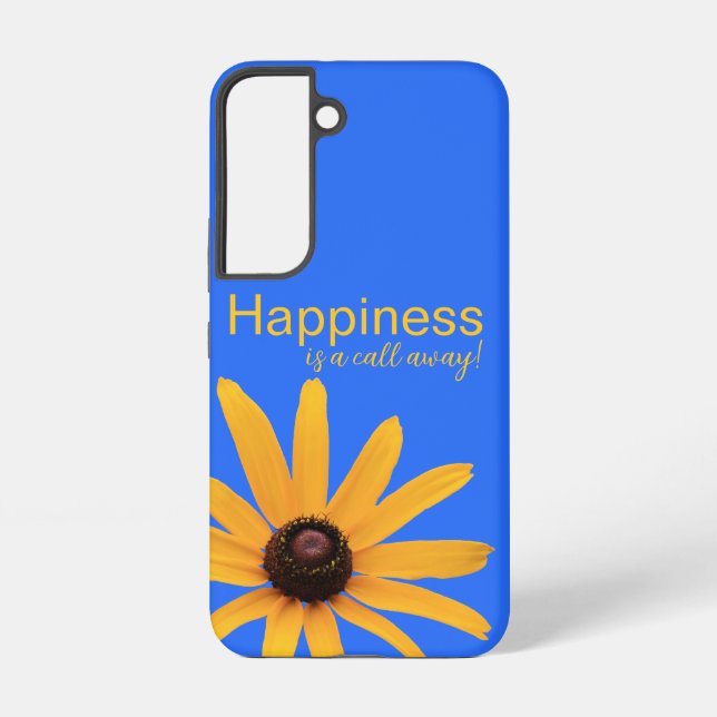 Bright Sun Yellow Petals on Royal Blue Samsung Galaxy S22 Case (Back)