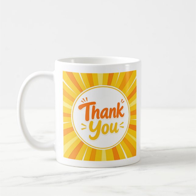 Bright Sunburst Thank You Coffee Mug (Left)