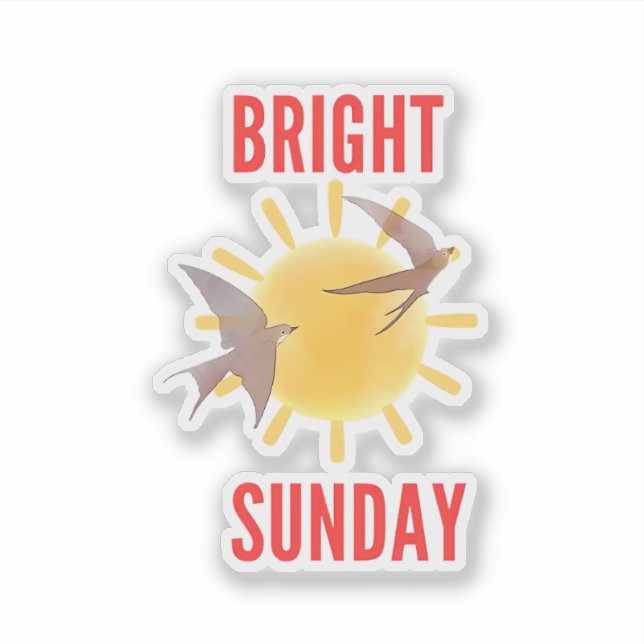 Bright Sunday Sun & Birds Sticker (Front)