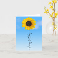 Bright Sunflower and Blue Skies Birthday Greeting
