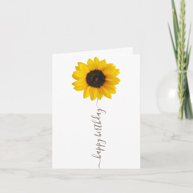 Bright Sunflower Birthday Greeting Card (Front)