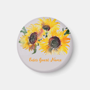 Bright sunflower fabulous 50 birthday magnet
