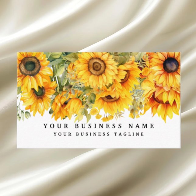 Bright Sunflower Flowers Floral  Business Card (Creator Uploaded)