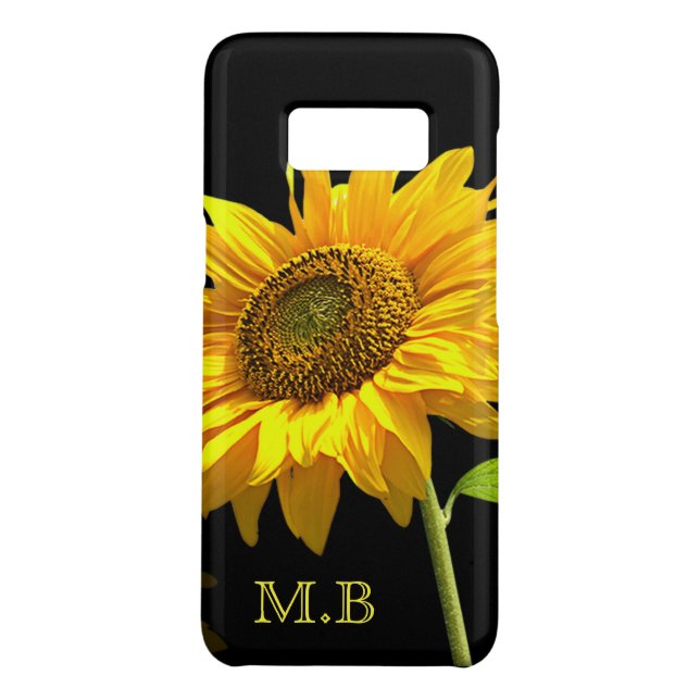Bright Sunflower on Black Background Case-Mate Samsung Galaxy Case (Back)