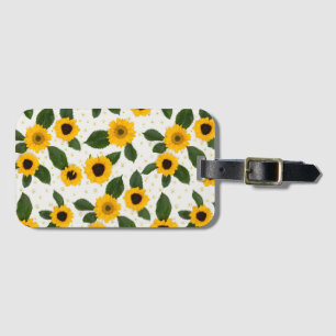 Bright sunflower pattern  luggage tag