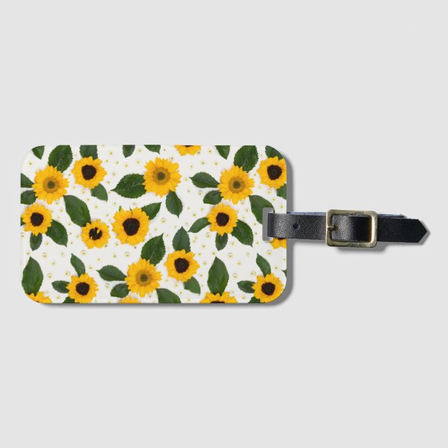 Bright sunflower pattern  luggage tag (Front Horizontal)
