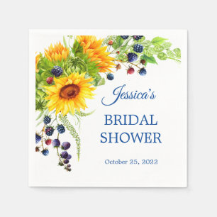 Bright Sunflower Rustic Bridal Shower Paper Napkin