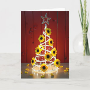 Bright Sunflower Star Tree Card