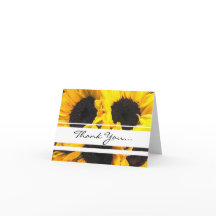 Bright sunflower thank you card