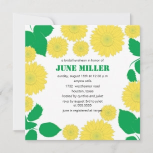 Bright Sunflowers -Bridal shower Invitation