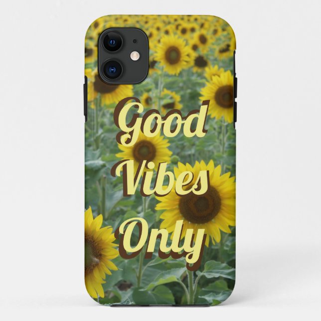 Bright Sunflowers Good Vibes Only Case-Mate iPhone Case (Back)