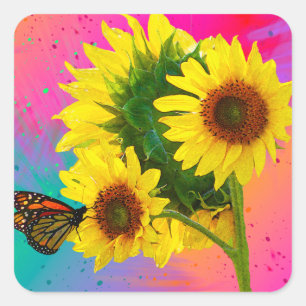 Bright Sunflowers  Square Sticker