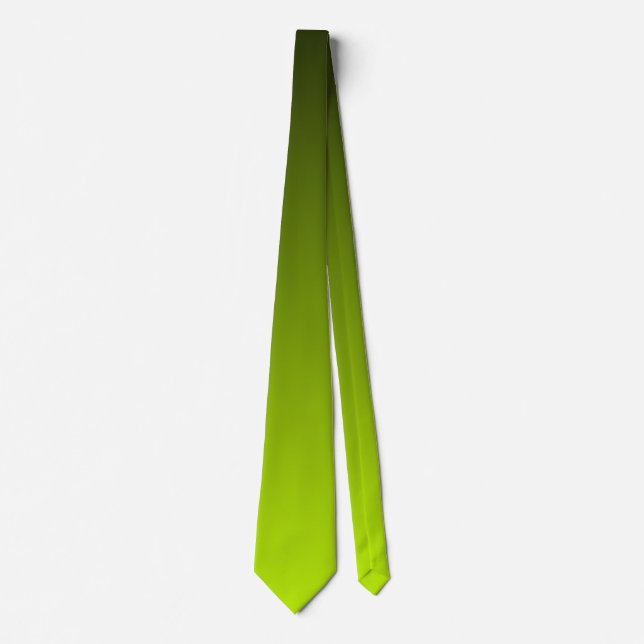  Bright Sunny Green Cheerful Gradient Hues Tie (Front)