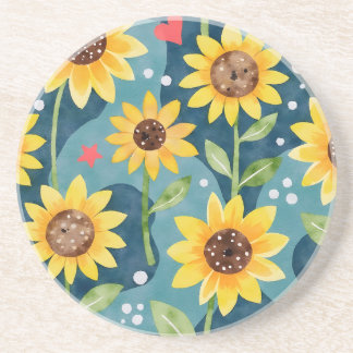Bright Sunny Sunflowers Coaster