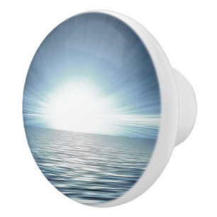 Bright Sunrise Over The Blue Ocean Dresser Ceramic Knob