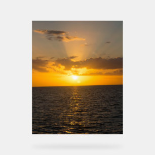 Bright Sunset on the Ocean Acrylic Sign