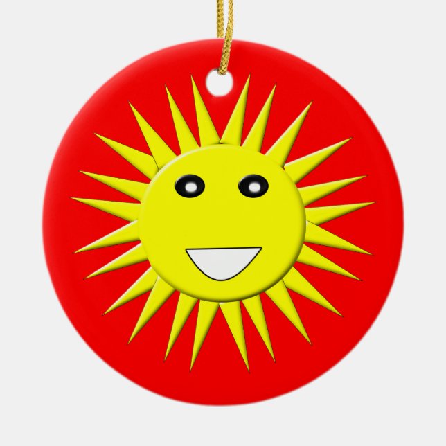 Bright Sunshine Custom Birthday Ceramic Tree Decoration (Front)