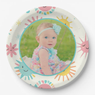 Bright Sunshiny Day Photo Birthday Paper Plate