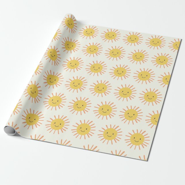 Bright Sunshiny Day Photo Birthday Wrapping Paper (Unrolled)