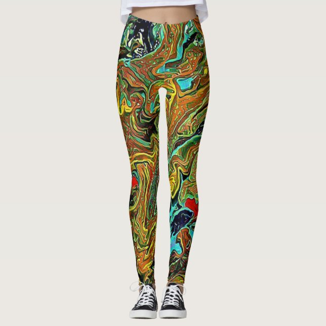 Bright Swirl Leggins Leggings (Front)