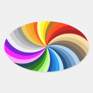 Bright swirl oval sticker