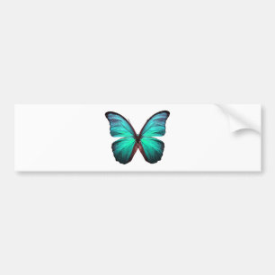 Bright Teal Butterfly Bumper Sticker