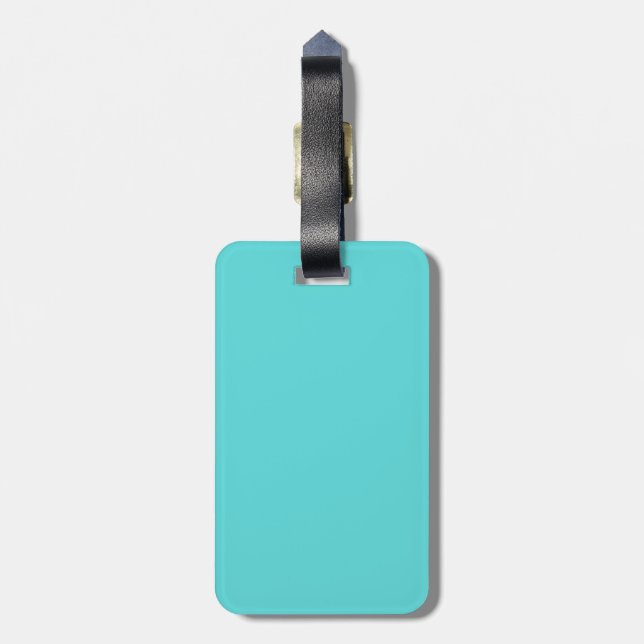 Bright Teal Personalise Me Luggage Tag (Back Vertical)