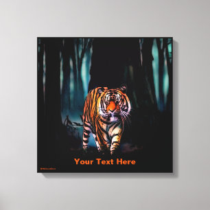 Bright Tiger Dark Forest Canvas Print