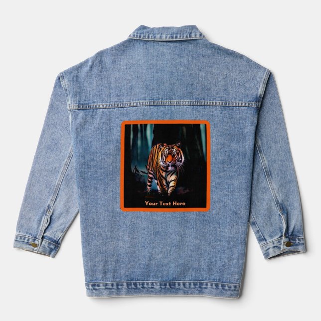 Bright Tiger Dark Forest Denim Jacket (Back)
