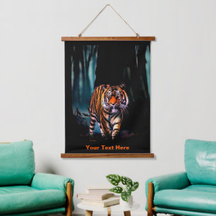 Bright Tiger Dark Forest Hanging Tapestry
