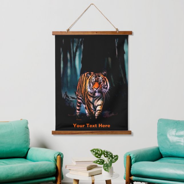 Bright Tiger Dark Forest Hanging Tapestry (Living Room)