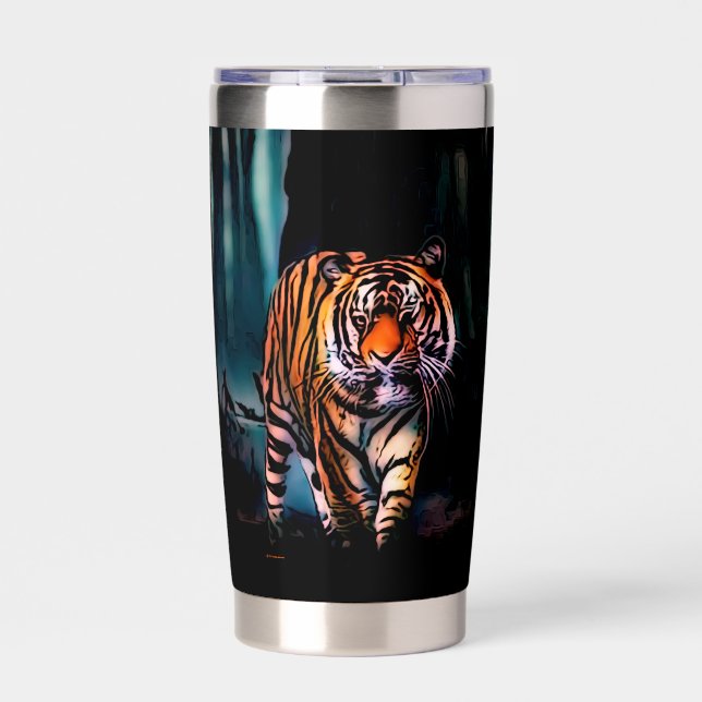 Bright Tiger Dark Forest Insulated Tumbler (Front)