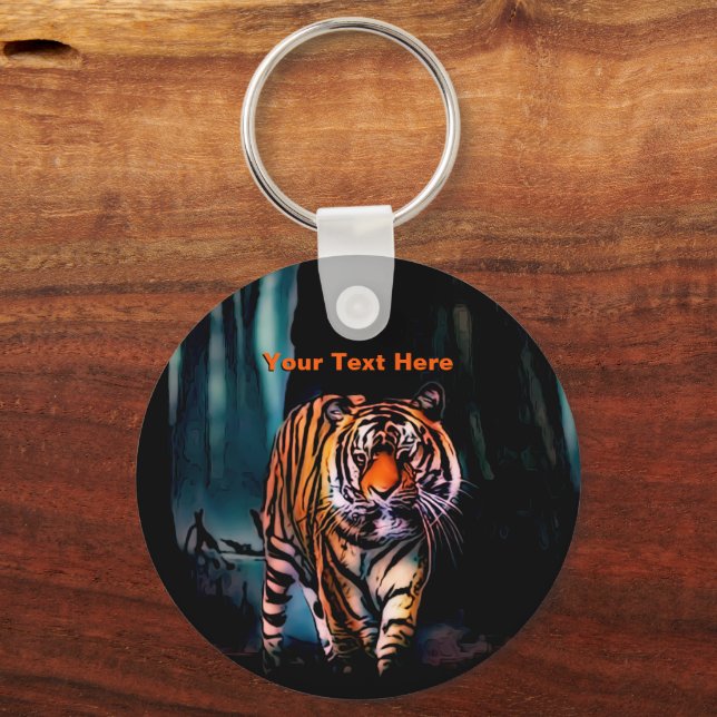 Bright Tiger Dark Forest Key Ring (Front)
