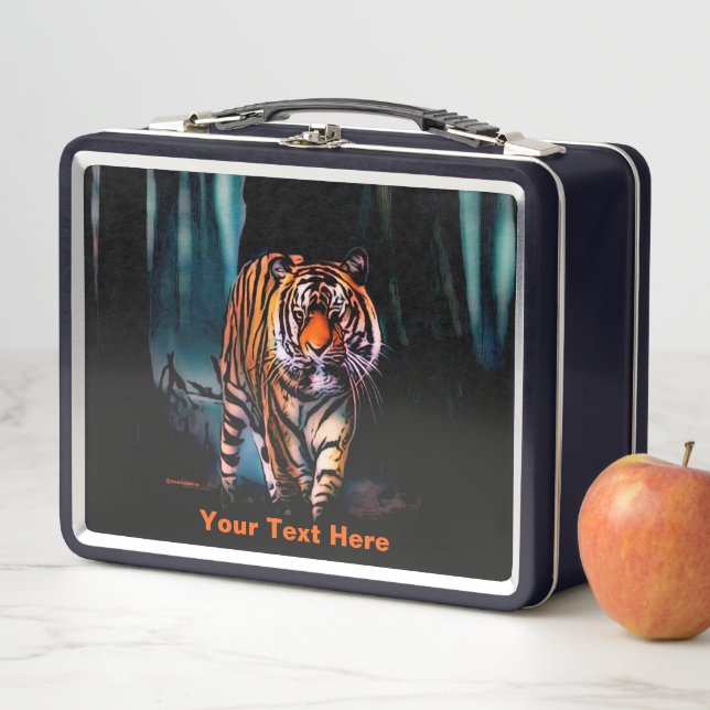 Bright Tiger Dark Forest Metal Lunch Box (In Situ)