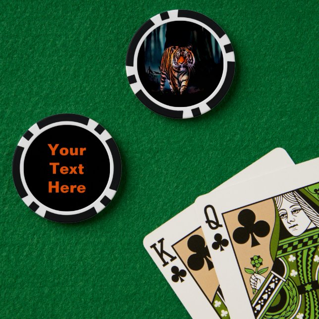 Bright Tiger Dark Forest Poker Chips (Poker Table (Double))