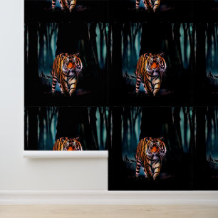 Bright Tiger Dark Forest Wallpaper