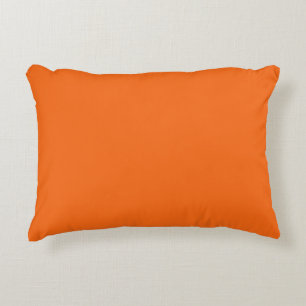 Bright Tiger Orange Solid Colour Print Decorative Cushion