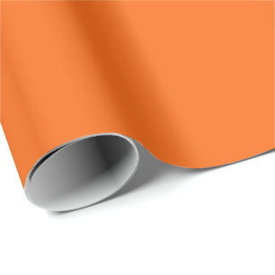 Bright Tiger Orange Solid Colour Print Wrapping Paper