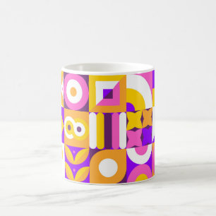 Bright tile, bauhaus style coffee mug